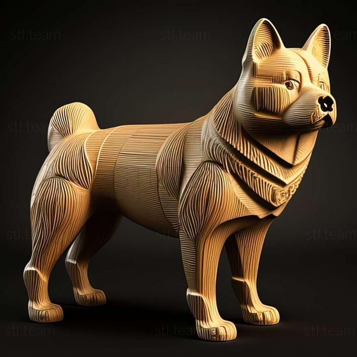 3D model American Akita dog (STL)